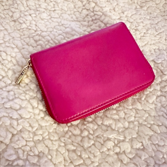 Tory Burch Zip Pink Wallet Keychain with Gold Accent - Picture 12 of 16